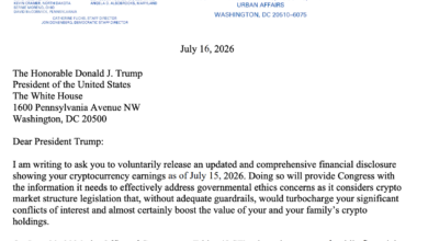 Elizabeth Warren Demands Early Crypto Disclosures From Trump Amid CLARITY Act Debate 5 1784363724 screenshot 2026 07 17 at 102929 am