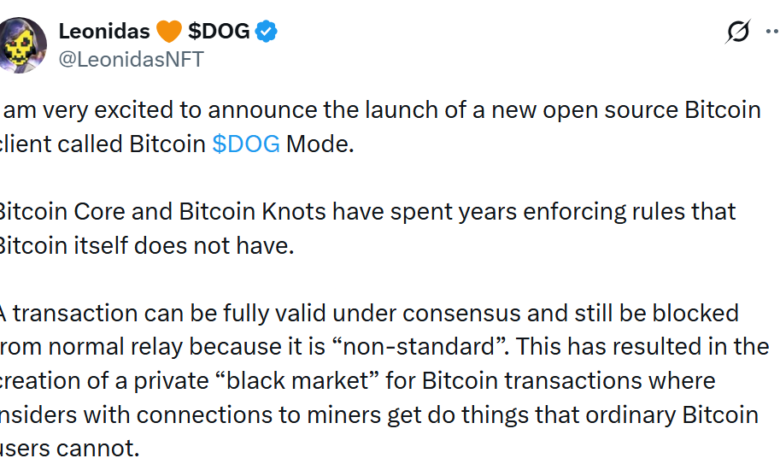 Ordinals Developer Proposes Alternative Bitcoin Client to Bypass Transaction Size Limits 1 1784530039 pasted image 2066