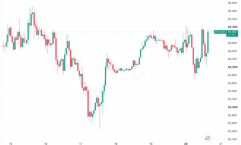 Bitcoin Stalls at $65K Resistance