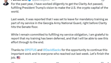 White House Crypto Chief Postpones Military Service to Push CLARITY Act Through Senate 2 White House Crypto Chief Defers Training