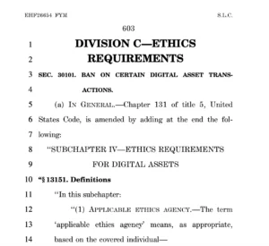 Senate Proposes New Crypto Ethics Rules