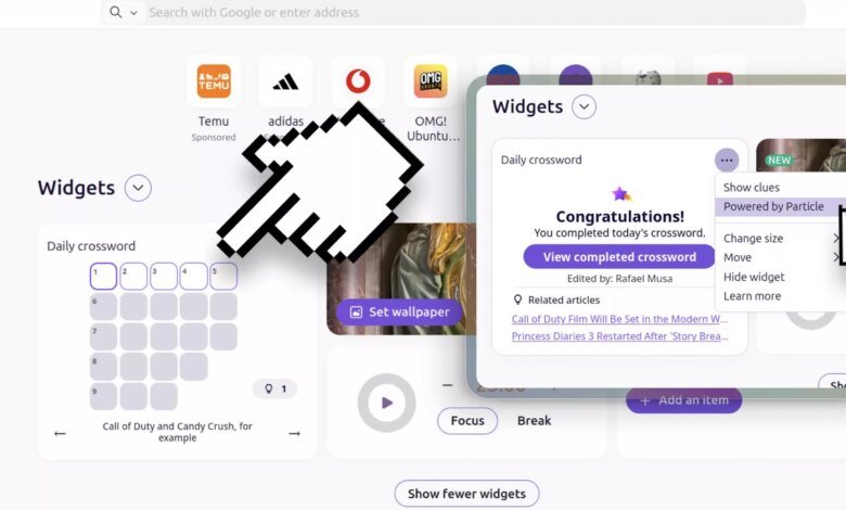 Firefox Tests AI Crossword and Widgets