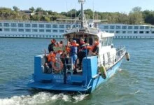 Viking Cruise Ship Aground on Danube