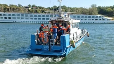 Viking Cruise Ship Aground on Danube