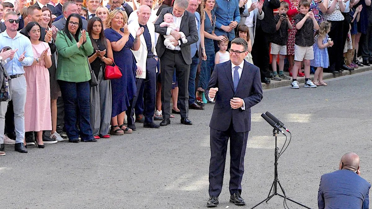 Ed Miliband’s Appointment as Foreign Secretary Sparks Diplomatic Friction with Trump Administration 4 Andy Burnham speaks outside 10 Downing Street