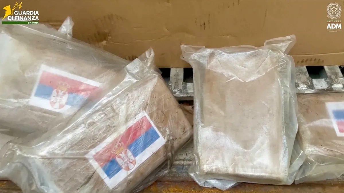Italian authorities seized roughly 1,700 pounds of cocaine hidden among pallets of bananas at a major port, officials said Tuesday.