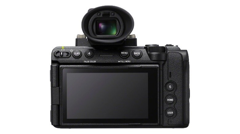 Sony FX5 Cinema Line camera shown from the back