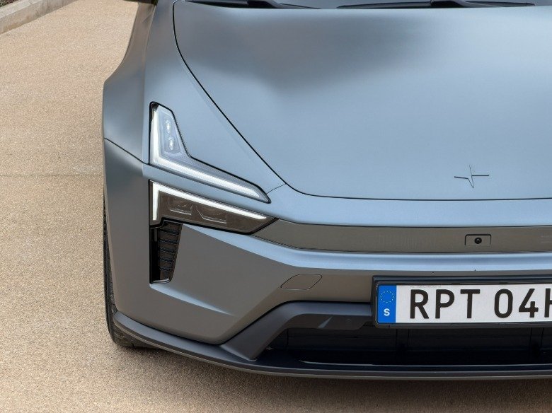 Polestar 5 Performance Tested on Spain's 'Silent Route' with Custom Aluminum Architecture 2 Headlights of a Polestar 5