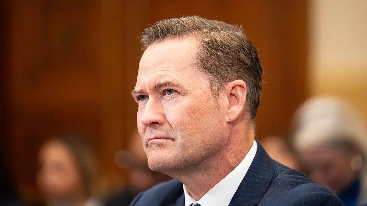 Michael Waltz testifies at a House Foreign Affairs hearing on Capitol Hill.