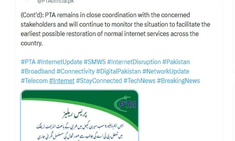 Pakistan Internet Cable Fault
