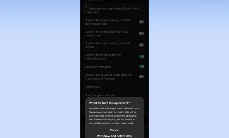 Samsung Health AI Data Policy