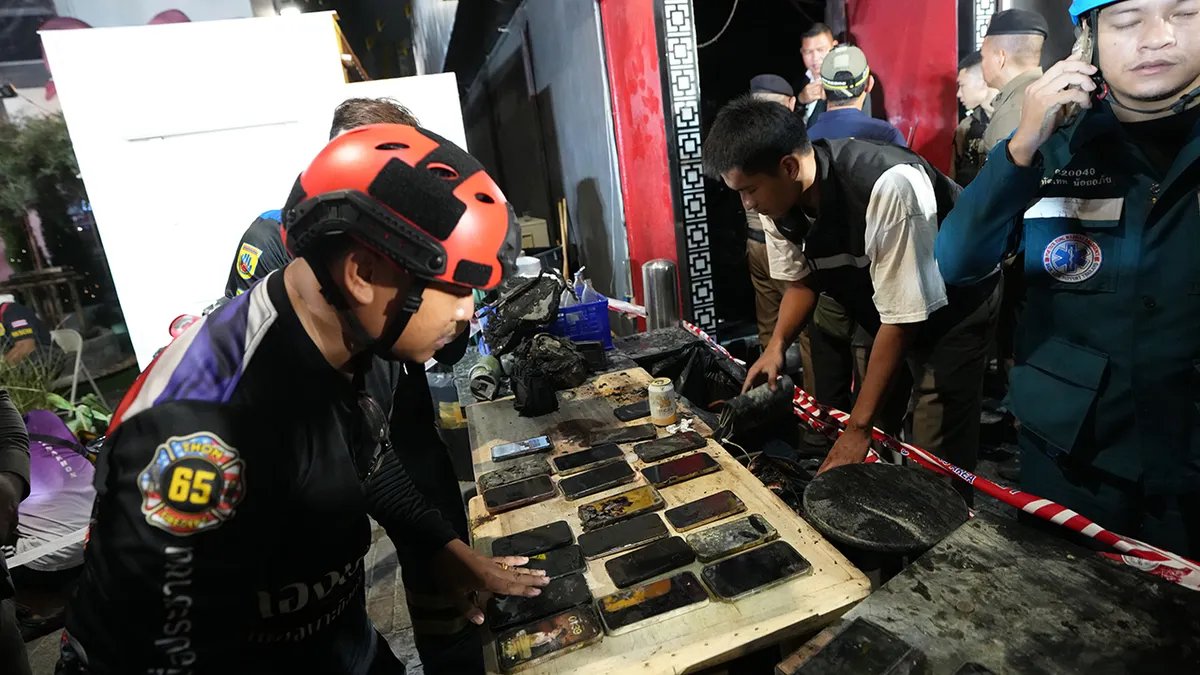 At Least 27 Dead, Dozens Injured in Devastating Bangkok Pub Fire 2 Mobile phones of victims of a fire are recovered in Bangkok