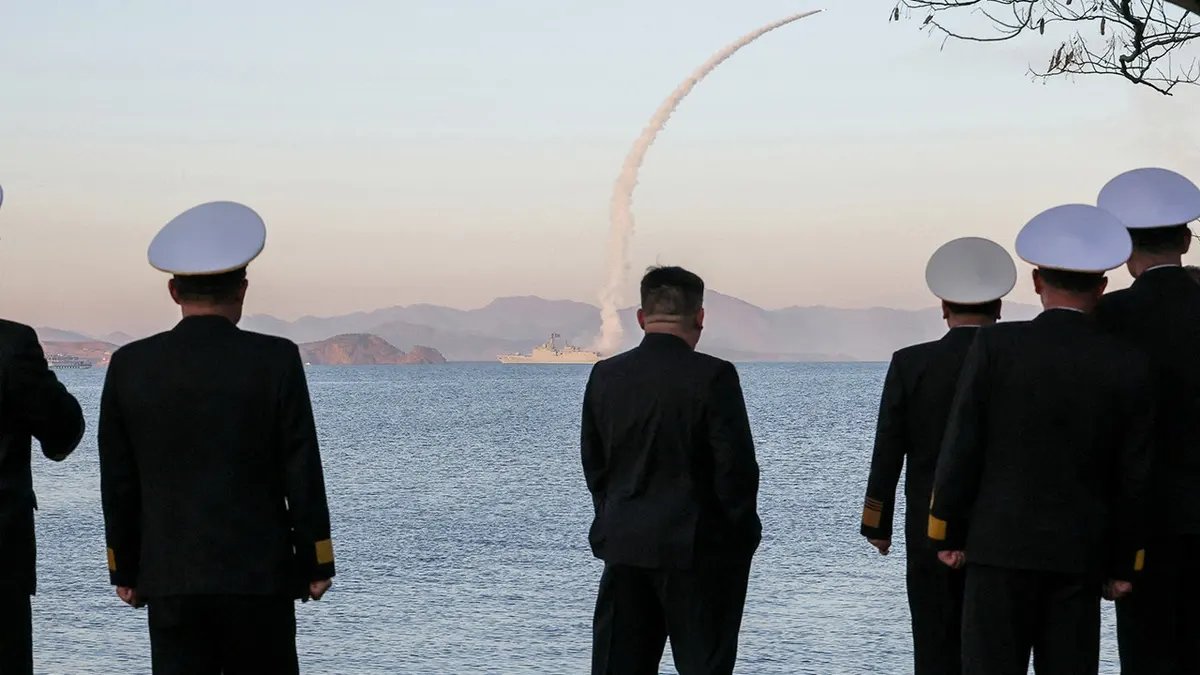 North Korea Test-Fires Ballistic Missile Ahead of Major U.S.-South Korea Military Drills 2 North Korean leader Kim Jong Un observing missile test from destroyer Choe Hyon
