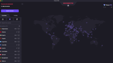 Proton VPN Mac interface