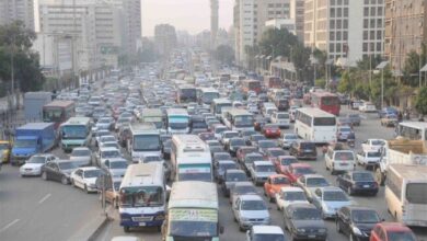 كثافات مرورية عالية بالقاهرة والجيزة