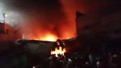 السيطرة على حريق طلمبة وقود