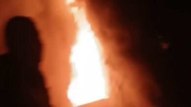 حريق محطة وقود الأخماس