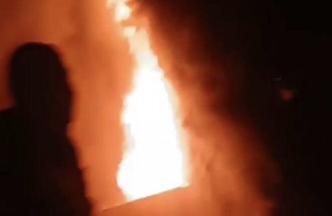 حريق محطة وقود الأخماس