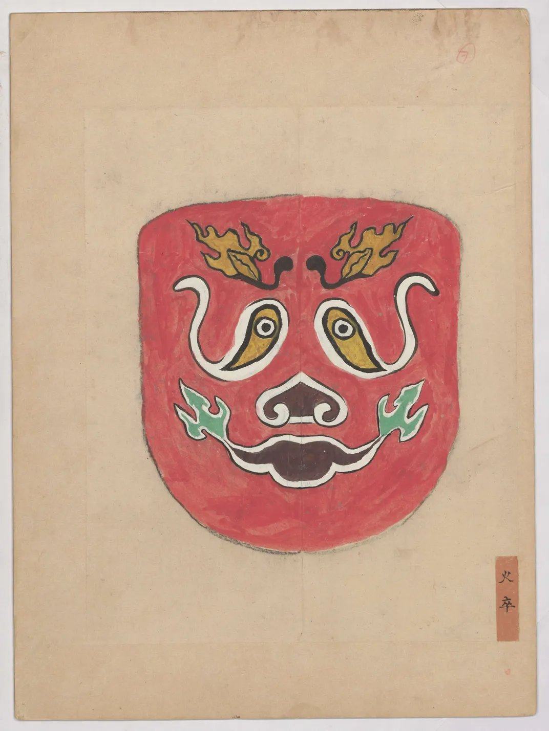 مي لانفانغ: فنان الصين الذي صاغ تاريخ الأوبرا وواجه الاحتلال 4 An artistic depiction of an opera mask from the Mei family’s Zhuiyuxuan Collection