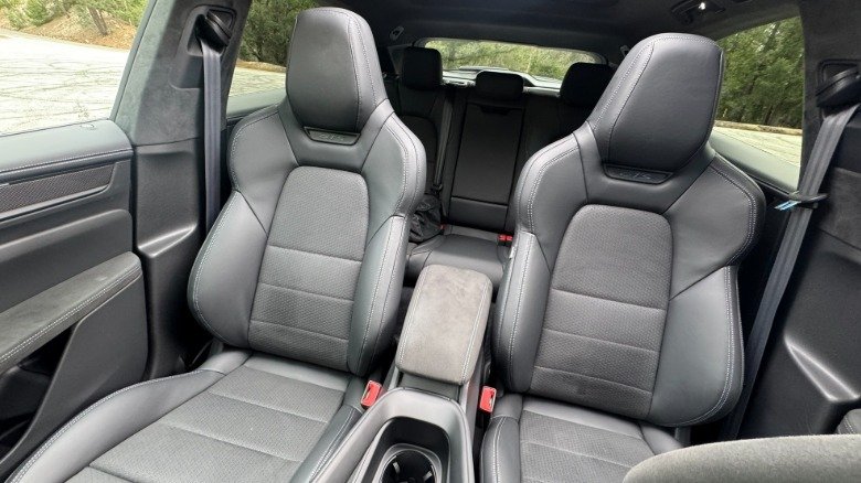 A look back at the black Race Tex front seats in the Macan GTS Electric