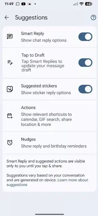 جوجل تطلق ميزة "النقر للصياغة" في تطبيق "الرسائل": تحكم أكبر بالردود الذكية 1 رسائل-جوجل-تعديل-الردود-الذكية