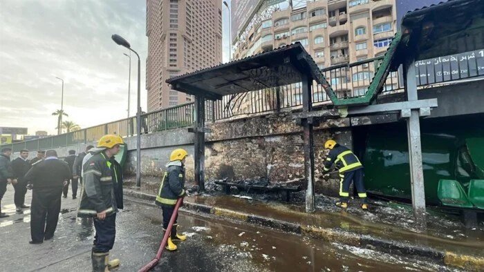 حريق موقف التحرير