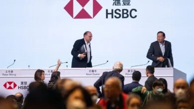 1776397609 HSBC spinoff Banks top execs face tense shareholders in Hong