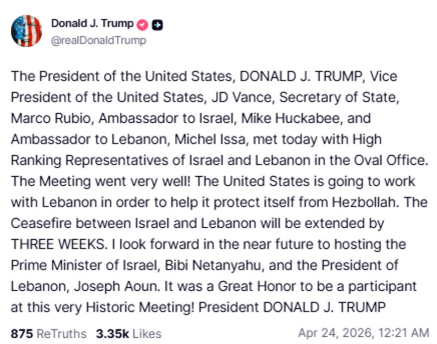 هدنة لبنان وإيران في حسابات ترامب