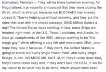 ترامب يهدد إيران