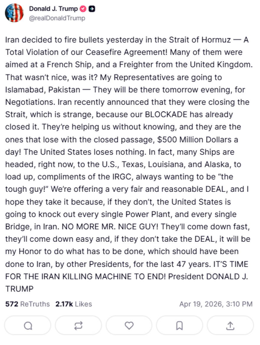 ترامب يهدد إيران