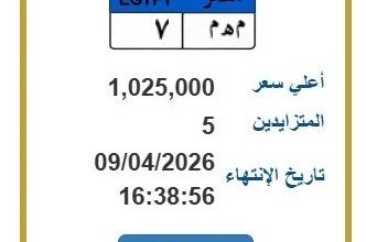 مزاد لوحات المرور