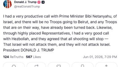 ترامب يجبر نتنياهو على التراجع عن بيروت ويقايض طهران بـ "هدنة صامتة" 2 ترامب يوقف هجوم بيروت