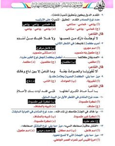 مراجعة اللغة العربية للثانوية العامة