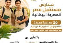 26 مدرسة زراعية بمعايير إيطالية.. "مستقبل مصر" يغير خارطة التعليم الفني 2 مدارس التكنولوجيا التطبيقية الزراعية