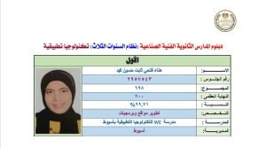 اكتساح تخصصات البرمجيات.. هناء تتربع على عرش الدبلومات الفنية بـ 99.7% 4 الأولى على الدبلومات الفنية