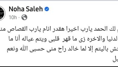 "أخيراً هقدر أنام".. القصاص يلاحق المتسبب في مصرع شقيق نهى صالح 11 القبض على المتهم بوفاة شقيق نهى صالح
