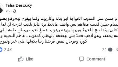 طه دسوقي عن حسام حسن: مدرب "بينط مع اللعيبة" ولا يعرف كاريزما الخواجات 1 طه دسوقي وحسام حسن