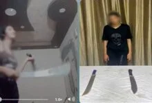 ضبط فتاة الأسلحة البيضاء