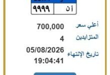 مزاد لوحات السيارات بمصر