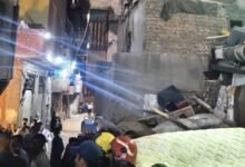 انهيار عقار مكون من 4 طوابق فى منطقة حدائق القبة