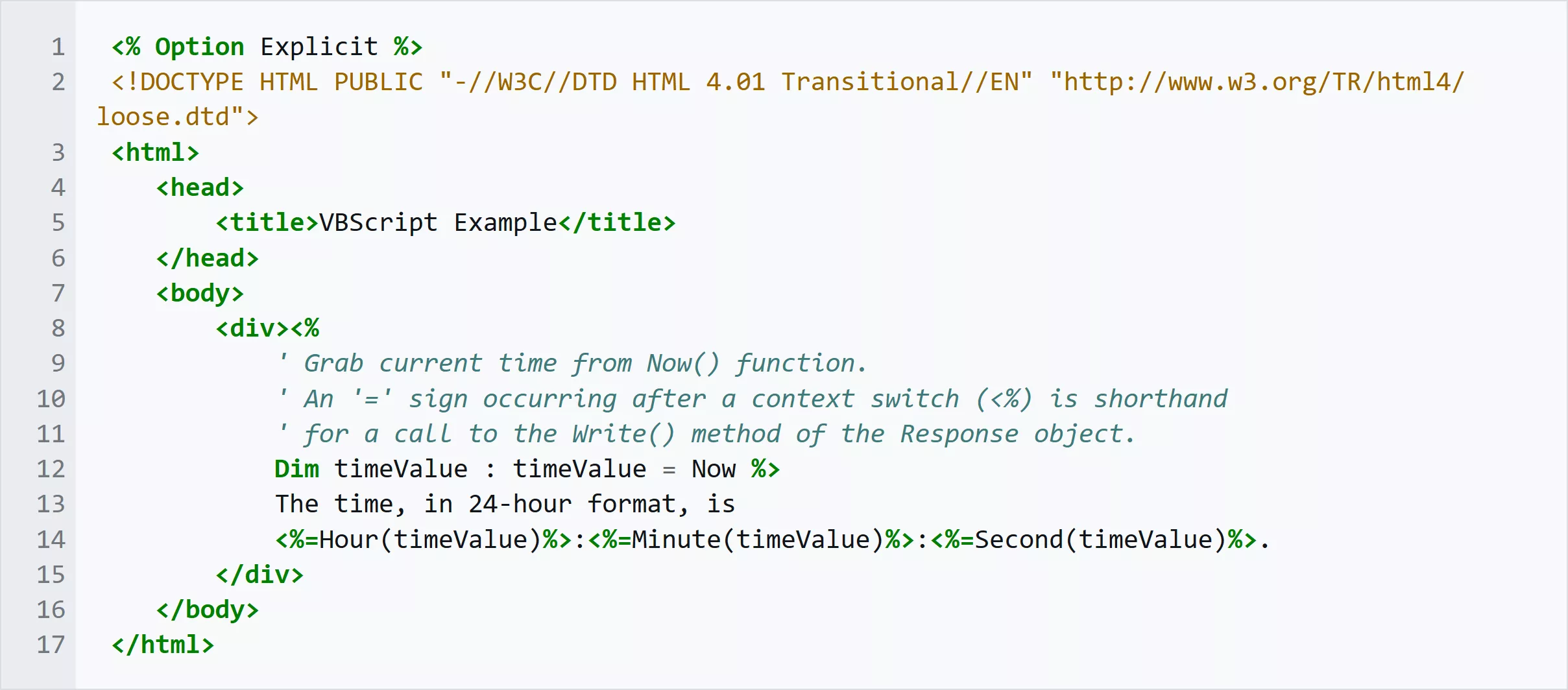 VBScript Sunset