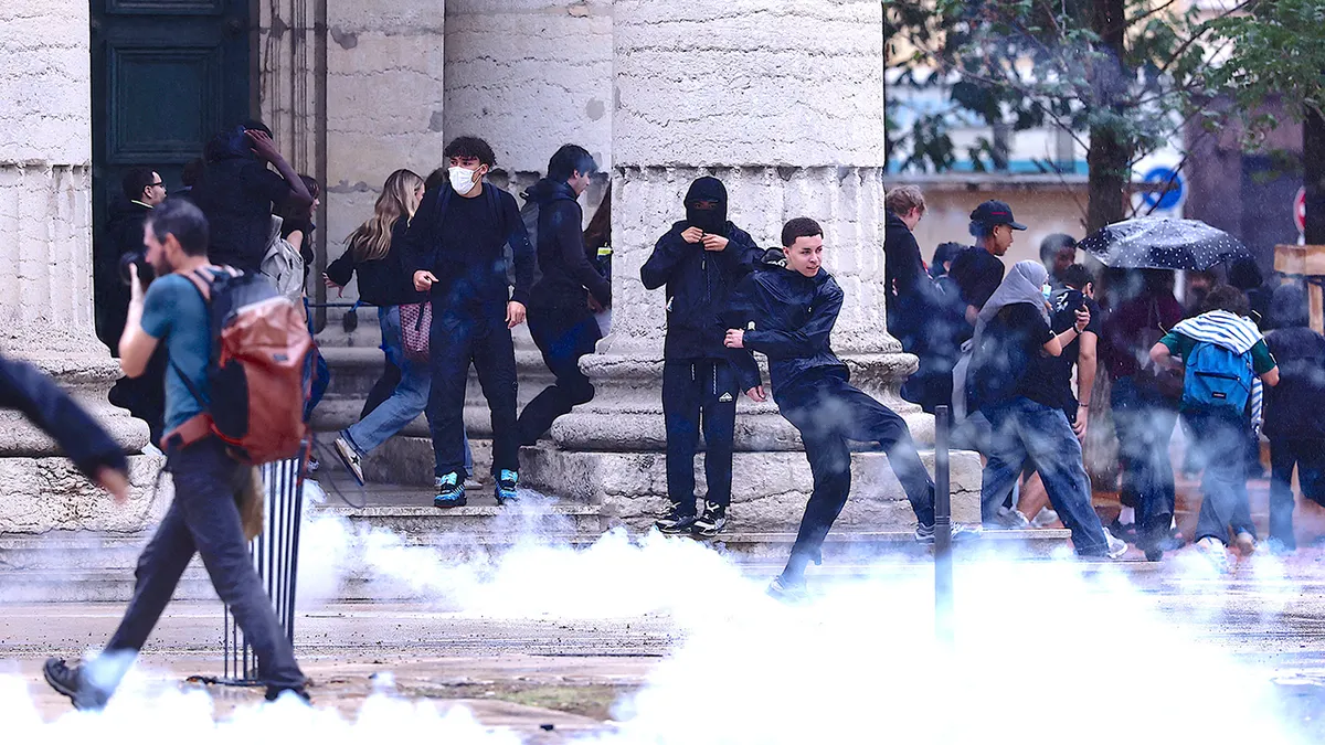 Students protest in France