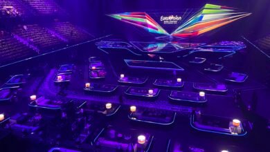 Rotterdam Ahoy stage during the Eurovision Song Contest 2021