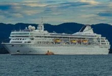 Villa Vie Odyssey cruise ship at anchor