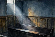 Illustration of an empty courtroom