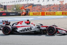 Esteban Ocon driving the Haas VF-26 at Zandvoort