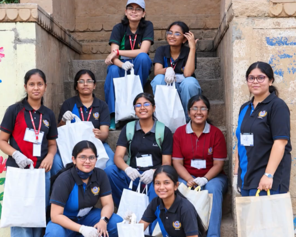 Students among the 15 finalist teams of the inaugural I CAN Earthshot Challenge, photographed during a collection drive