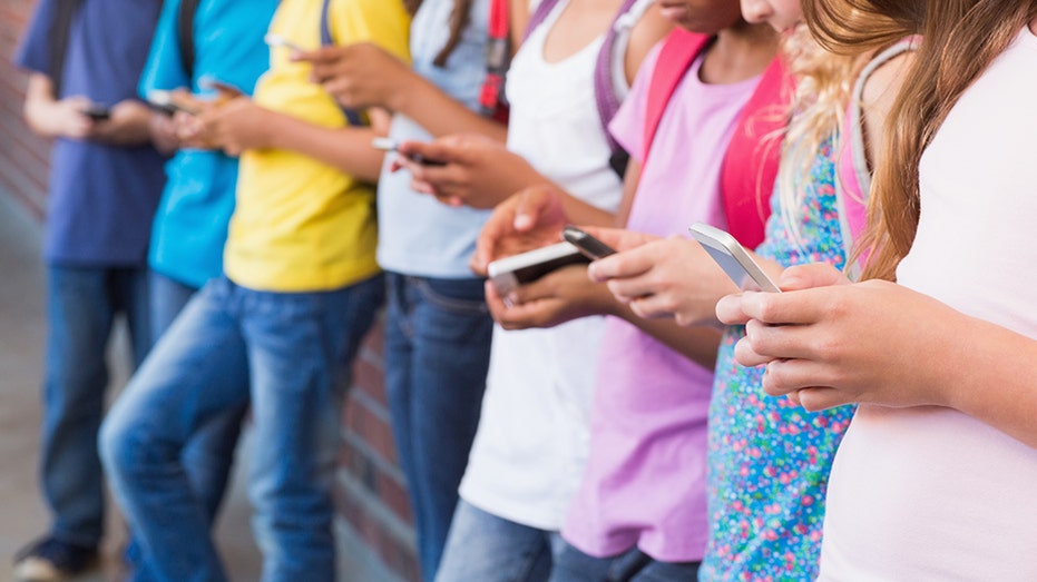 Kids using phones