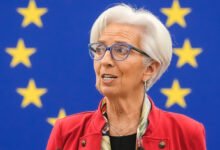Christine Lagarde speaking at the European Parliament
