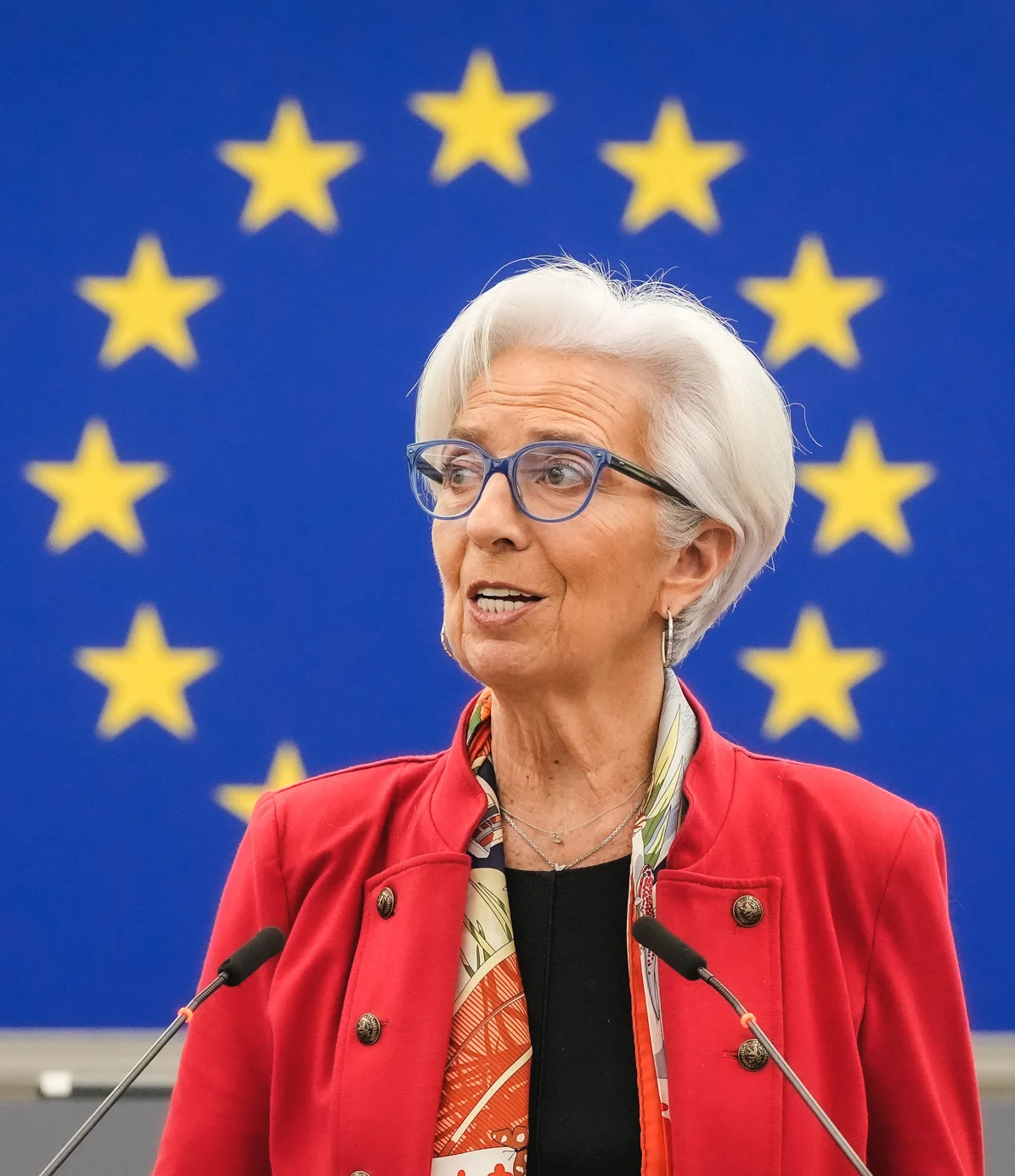 Christine Lagarde speaking at the European Parliament